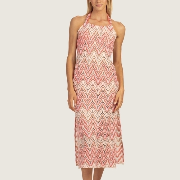 Trina Turk Serafina‎ Crochet Halter Maxi Swirl Dress Size XS New - Picture 3 of 13